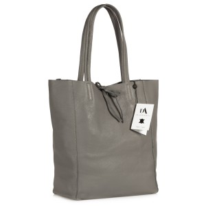 Geanta shopper din piele naturala DiAmanti Luisa Grigio